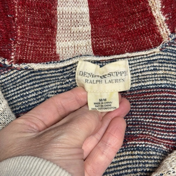 Denim & Supply Ralph Lauren American Flag Sweater Cardigan Size Medium Cotton - Picture 12 of 16